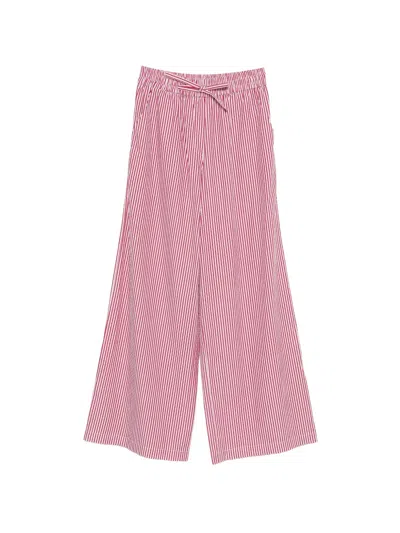 P.a.r.o.s.h Striped Drawstring Trousers In Pink