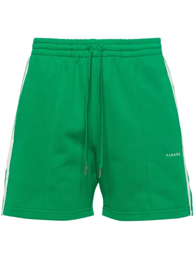 P.a.r.o.s.h Parosh Striped Jersey Shorts In Green
