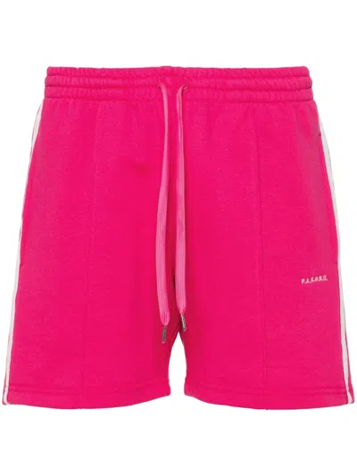 P.a.r.o.s.h Parosh Striped Jersey Shorts In Pink