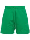 P.a.r.o.s.h Striped Cotton Blend Jersey Shorts In Verde