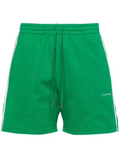 P.a.r.o.s.h Striped Jersey Shorts In Verde