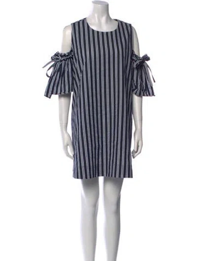Pre-owned P.a.r.o.s.h Striped Mini Dress In Blue
