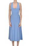 P.a.r.o.s.h Structured Knit Dress In Light Blue