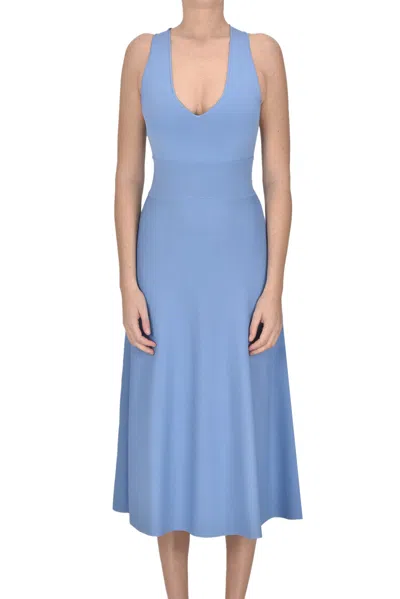 P.a.r.o.s.h Structured Knit Dress In Light Blue