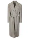 P.a.r.o.s.h . Structured Peak Lapel Trench Coat In Gray