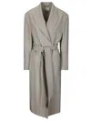 P.a.r.o.s.h . Structured Peak Lapel Trench Coat In Gray