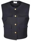 P.a.r.o.s.h Structured Sleeveless Gilet With Three-button Closure In Black