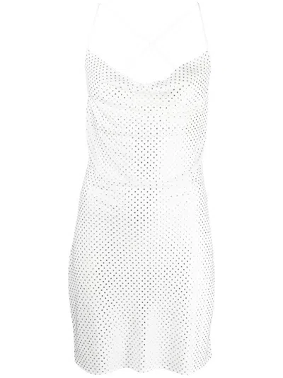 P.a.r.o.s.h Stud-embellishment Mini Dress In Weiss
