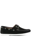 P.a.r.o.s.h Suede Boat Shoes In Black