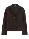 P.a.r.o.s.h Suede Button-fastening Jacket In Black