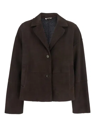P.a.r.o.s.h Suede Button-fastening Jacket In Black
