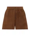 P.a.r.o.s.h . Suede Drawstring Shorts In Brown