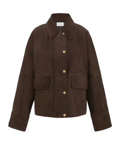 P.a.r.o.s.h Suede Jacket In Brown