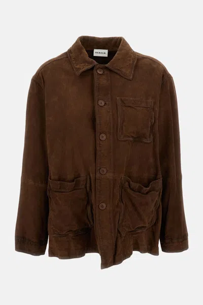 P.a.r.o.s.h Patch-pocket Leather Jacket In Brown