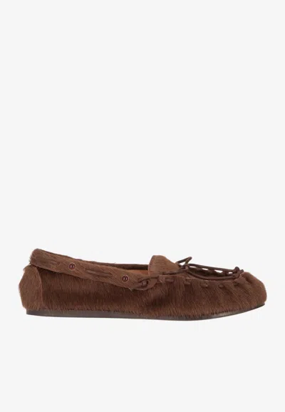 P.a.r.o.s.h Suede Leather Loafers In Brown