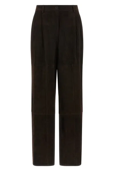 P.A.R.O.S.H SUEDE-LEATHER TROUSERS