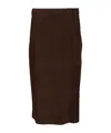 P.a.r.o.s.h Suede Midi Skirt In Brown