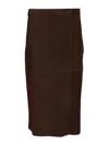 P.a.r.o.s.h Gonna Midi Aderente Skirts Brown In Brown