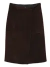P.a.r.o.s.h Suede Skirt In Brown