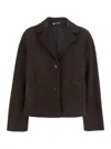 P.a.r.o.s.h Suede Button-fastening Jacket In Brown