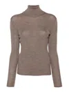 P.a.r.o.s.h Turtle-neck Ribbed-knit Jumper In Marrón Claro