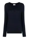 P.a.r.o.s.h . Linfa Fine-knit Mélange Sweater In Blue