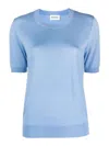 P.a.r.o.s.h Short Sleeves Crew Neck Sweater In Light Blue
