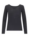 P.a.r.o.s.h Ribbed V-neck Long Sleeve Knitwear In Grey
