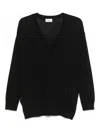 P.a.r.o.s.h Linfa V-neck Wool Blend Sweater In Black