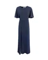 P.a.r.o.s.h Short-sleeve Midi Dress In Blue