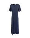 P.a.r.o.s.h Short-sleeve Midi Dress In Blue