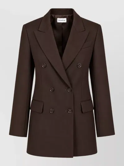 P.a.r.o.s.h Double-breasted Jacket In Brown