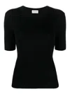 P.a.r.o.s.h Wool Crew Neck Top With Ribbed Texture
