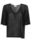 P.a.r.o.s.h V-neck Short-sleeve Top In Black