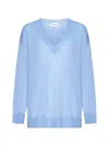 P.a.r.o.s.h Linfa Wool, Silk And Cashmere Sweater In Azzurro Polvere