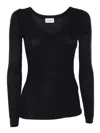 P.a.r.o.s.h Black Sweater With Deep Neckline In Black
