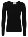 P.a.r.o.s.h . Asymmetric Neck Knit Sweater In Black