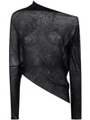 P.a.r.o.s.h Asymmetrical Sweater Knitwear Black In Black