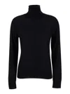 P.a.r.o.s.h Parosh Ribbed Turtleneck Sweater With Elegant Open Back Design In Black