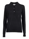 P.a.r.o.s.h Long-sleeve Polo With Classic Collar And Tailored Fit In Black
