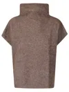 P.a.r.o.s.h Parosh High-neck Raccoon Sweater With Relaxed Fit And Ribbed Trim In Brown