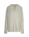 P.a.r.o.s.h Polo-collared Knit Sweater In Creamy Wool-cashmere Blend In Green