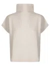 P.a.r.o.s.h Parosh High-neck Raccoon Sweater With Ribbed Trim In Neutral