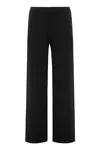 P.a.r.o.s.h Black Pants With High Elastic Waist In Wool And Cashmere Woman In Black