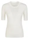 P.a.r.o.s.h Leila Ribbed T-shirt In White