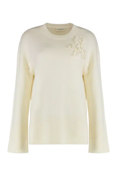 P.a.r.o.s.h Parosh Sweater With A Round Neck In Wool And Cashmere In Neutral