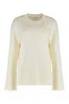 P.a.r.o.s.h . Sweater With A Round Neck In Wool And Cashmere In White