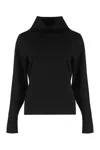 P.a.r.o.s.h Black Sweater With High Neck In Wool And Cashmere Woman In Black
