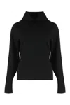 P.a.r.o.s.h Black Sweater With High Neck In Wool And Cashmere Woman In Black