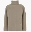 P.a.r.o.s.h Beige Turtleneck Sweater With Dropped Shoulders In Wool And Cashmere Blend Woman In Beige